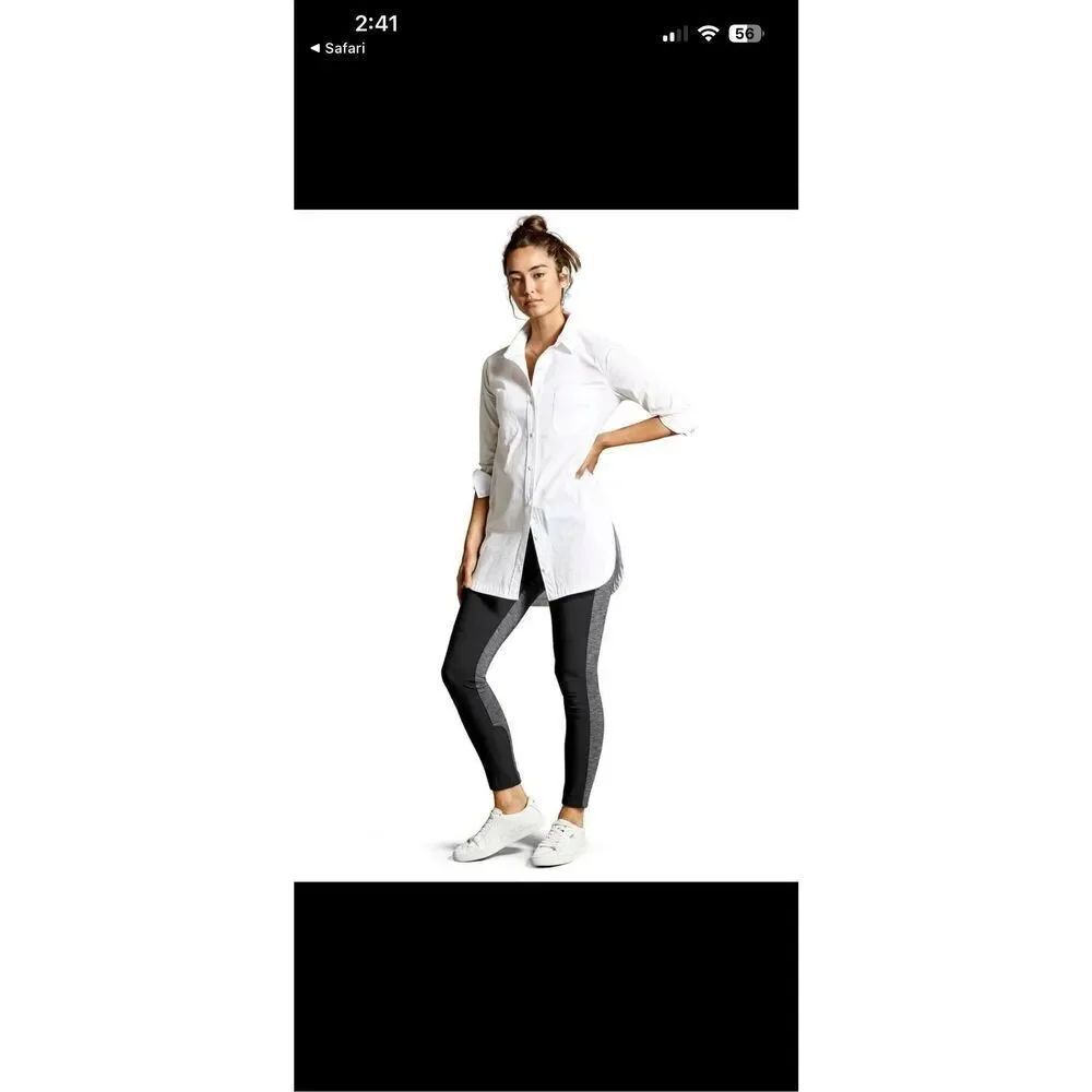 Athleta Highline Hybrid Ankle Tight Sz 12 Zip Pockets for Commute or Travel Blac